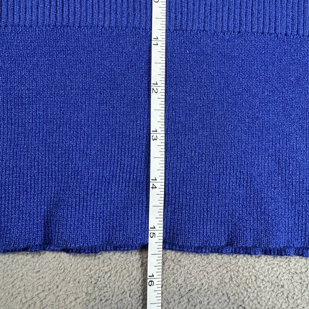 Philosophy Ribbed Royal Blue Sweater Shirt with Puffy Sleeves - Picture 7 of 12